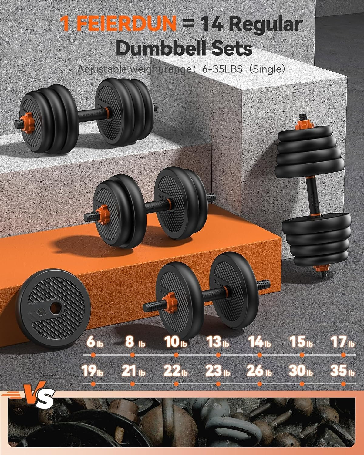 5-in-1 Adjustable Dumbbell Weight Set
