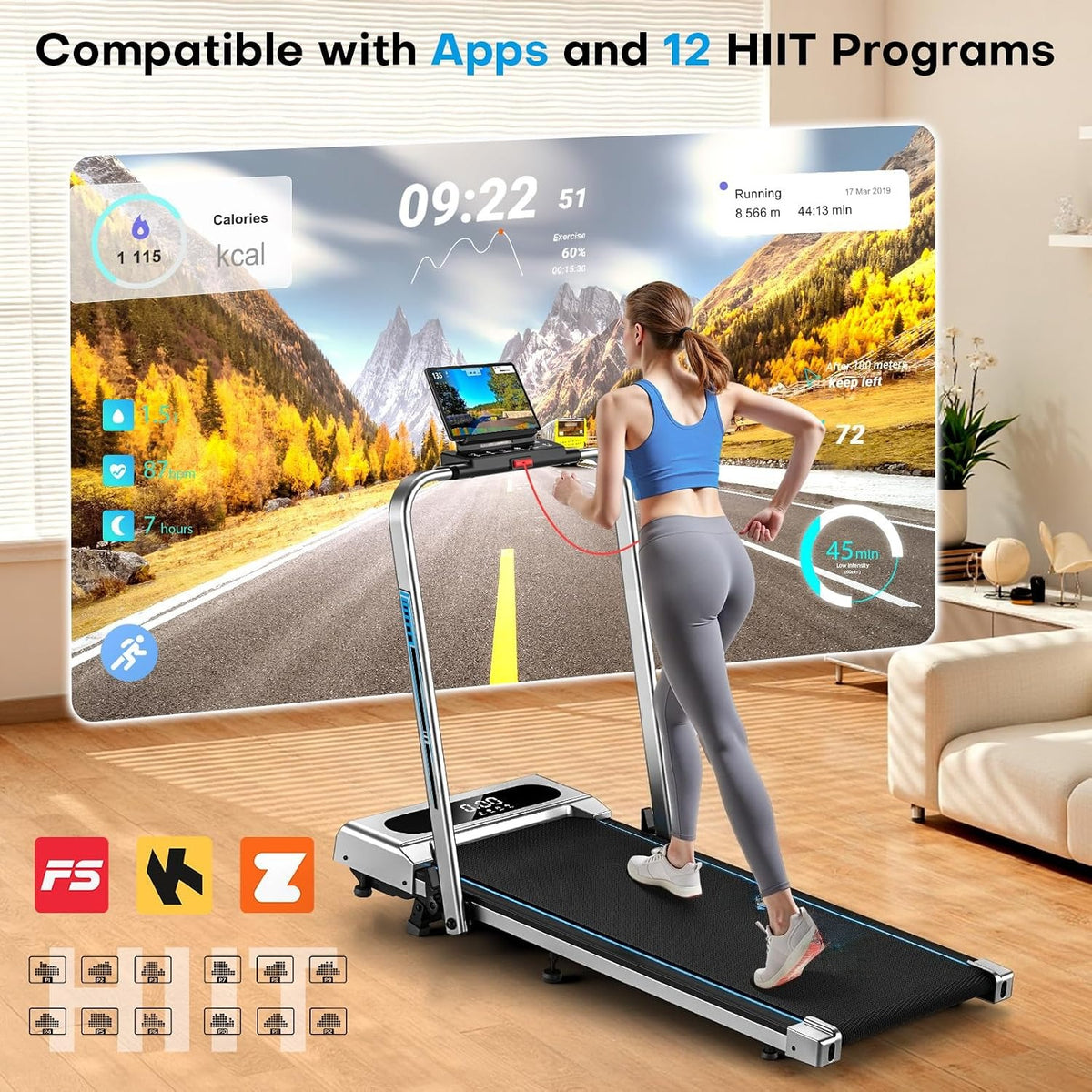 5 in 1 Incline Foldable Home Treadmill