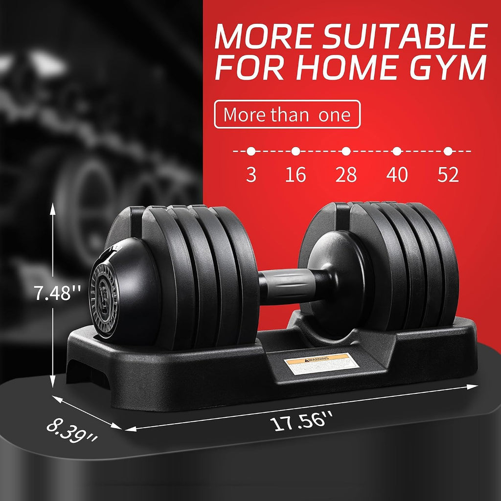 Adjustable Dumbbells Set 52lbs Pair