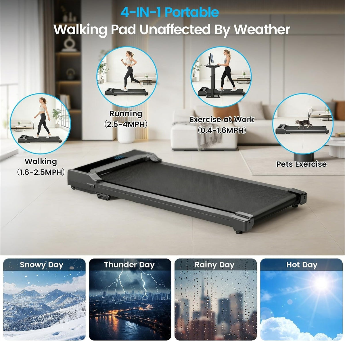 Portable Under Desk Walking Pad Treadmill