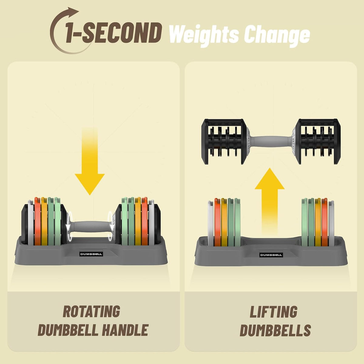 Ten In One Adjustable 55 Lbs Dumbbell Set
