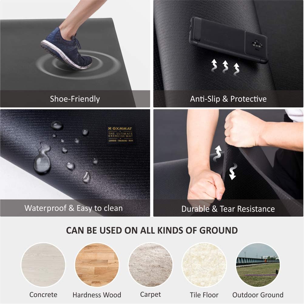 7mm Thick Durable Shoe Friendly Workout Mat