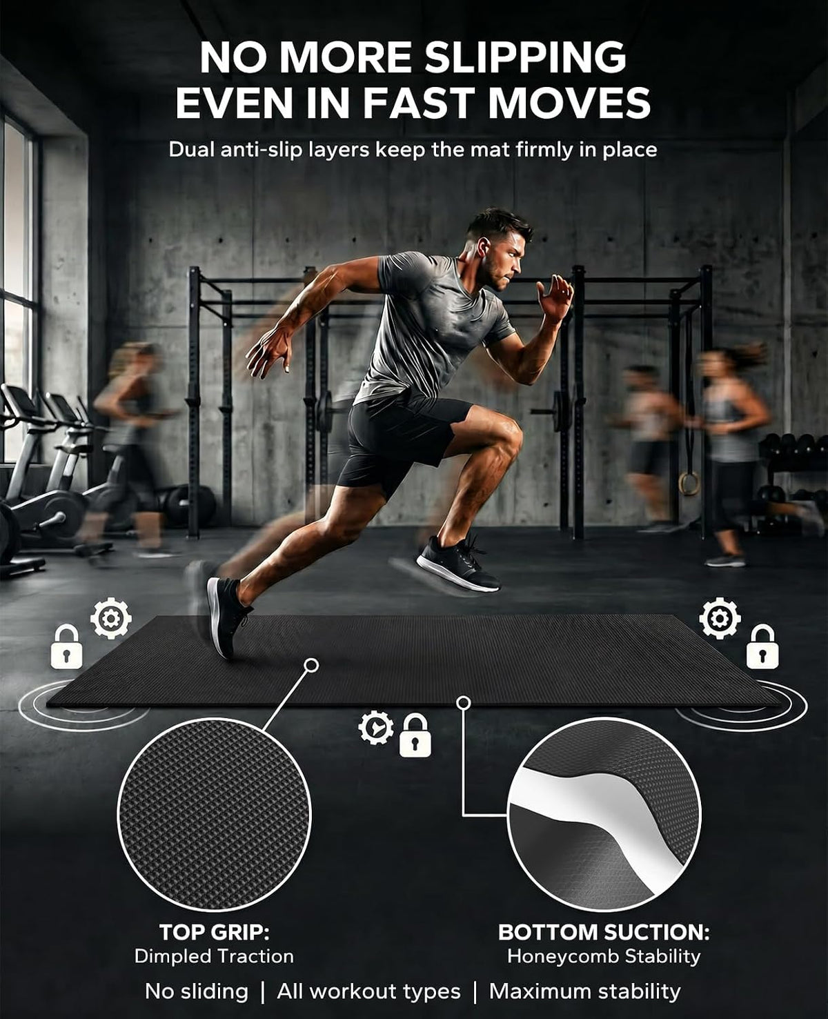 High Density Durable Shoe Friendly Workout Mat