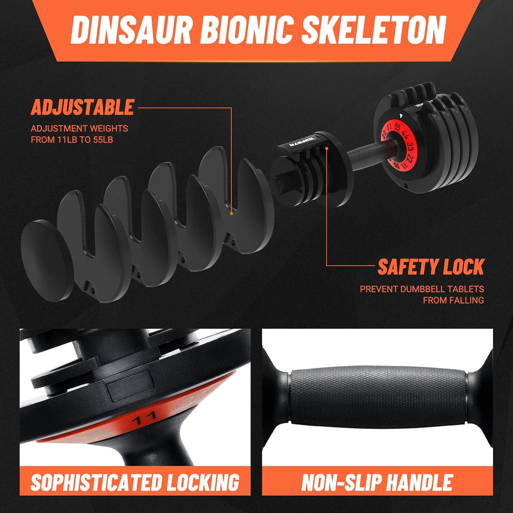 Tray Equipped Adjustable Dumbbell Full Body Workout