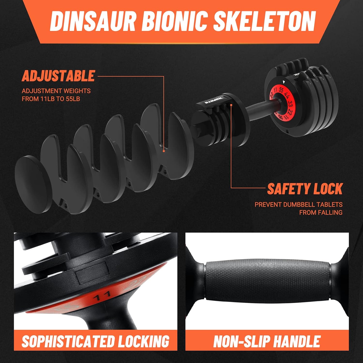 Tray Equipped Adjustable Dumbbell Full Body Workout