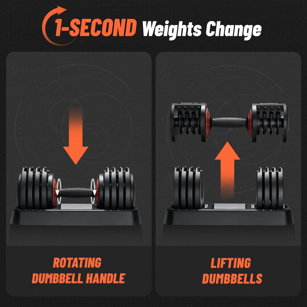 Tray Equipped Adjustable Dumbbell Full Body Workout