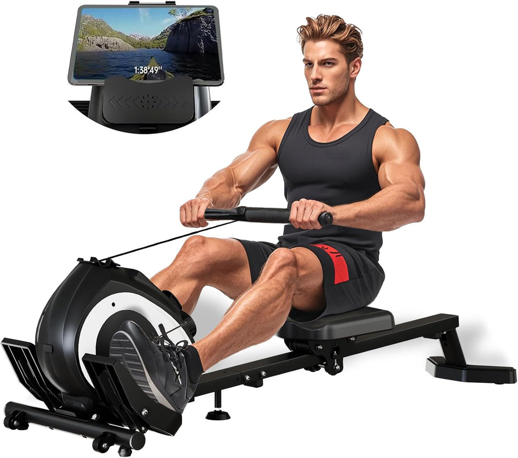 Adjustable 8-speed magnetic home rowing machine