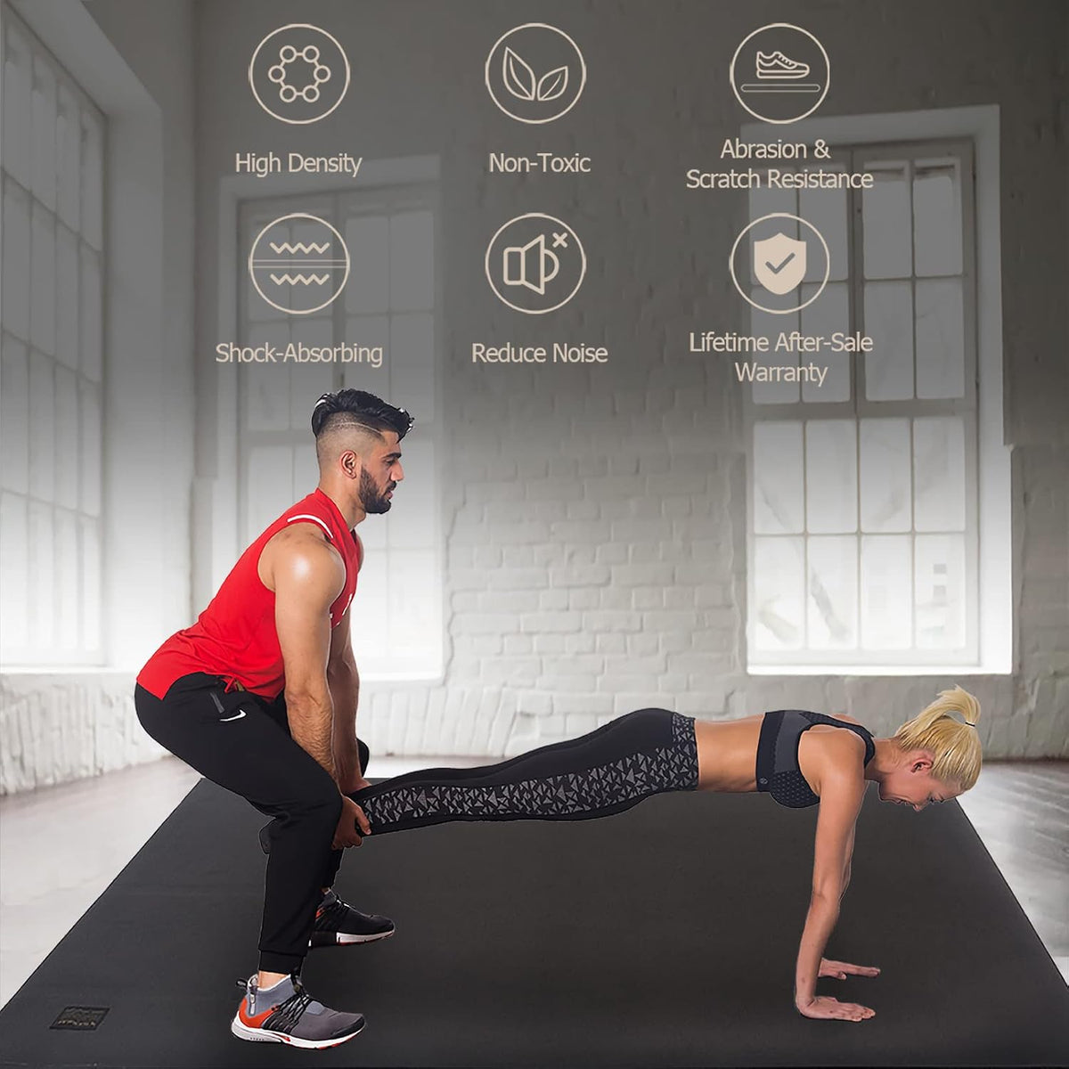 7mm Thick Durable Shoe Friendly Workout Mat