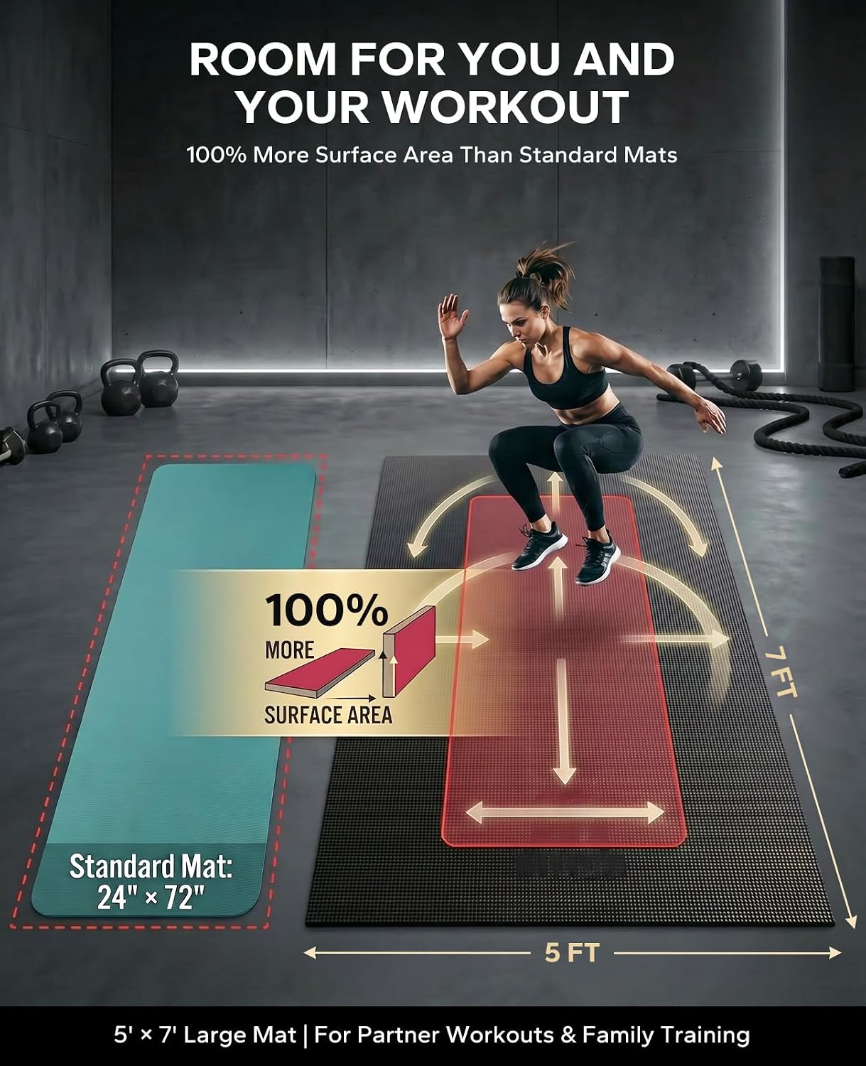 High Density Durable Shoe Friendly Workout Mat