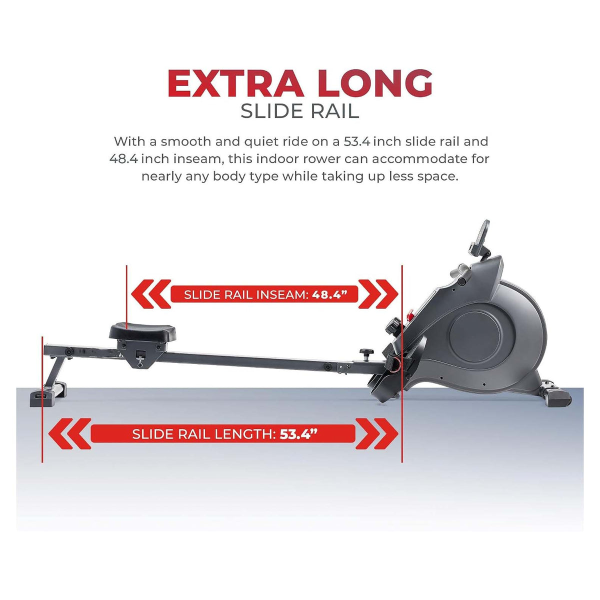 Smart Magnetic Rower With Extra Long Rail