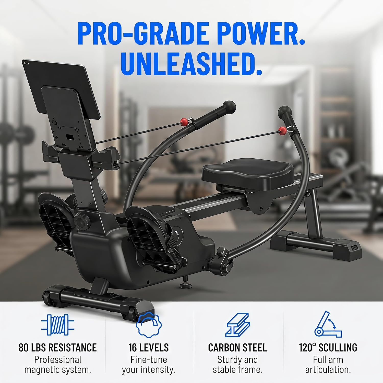 Quiet 16 Level Magnetic Home Rower