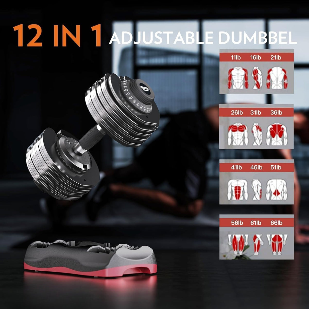 Quick Dial Adjustable Dumbbells Set