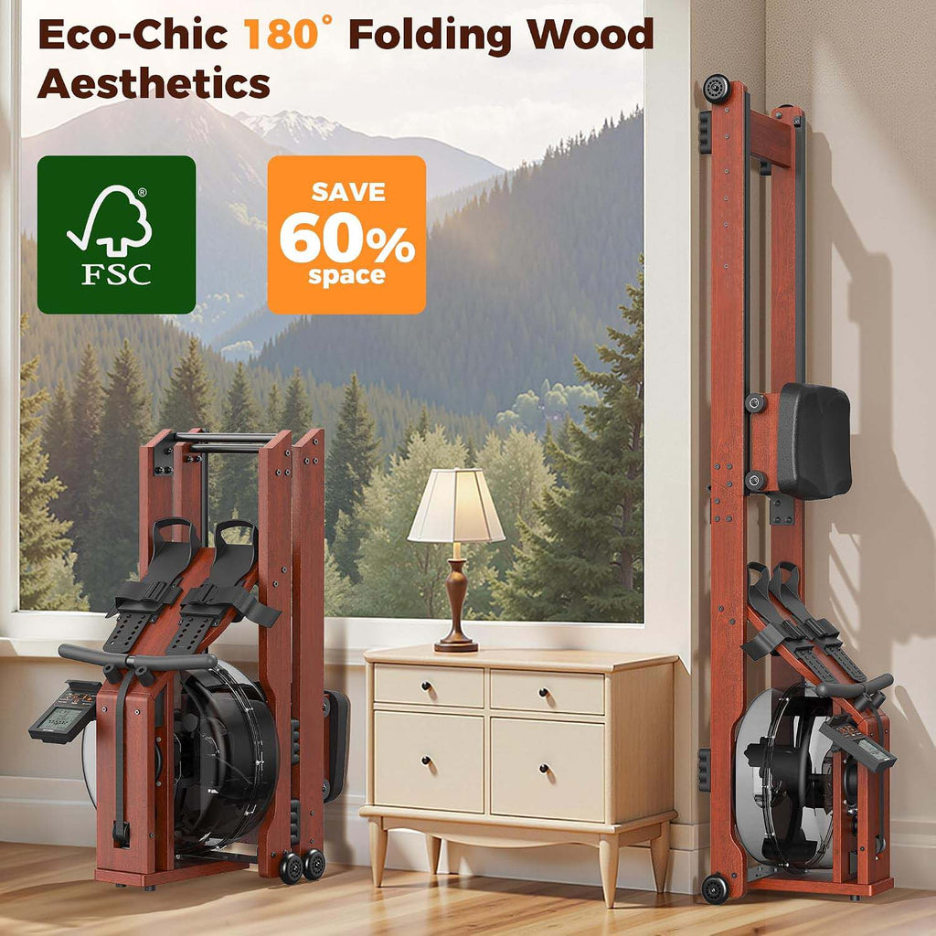 Foldable Wooden Water Tank Home Rower