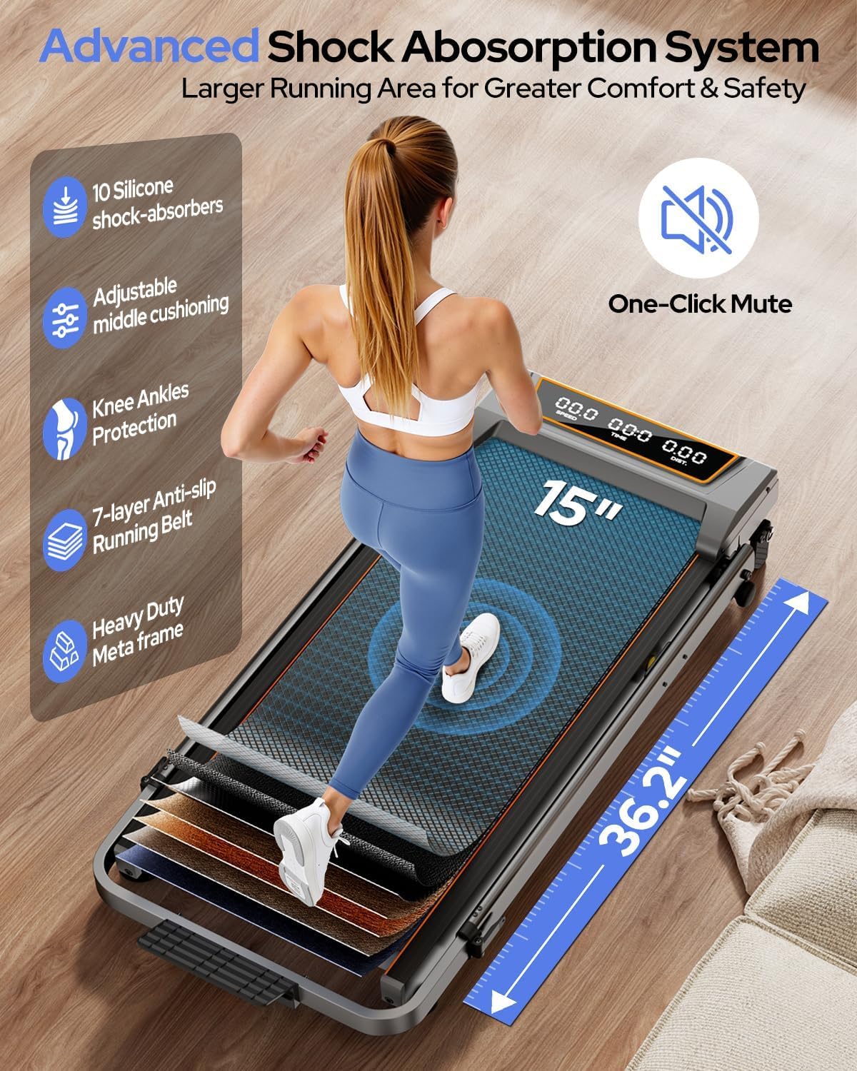 4 in 1 Incline Walking Pad Treadmill