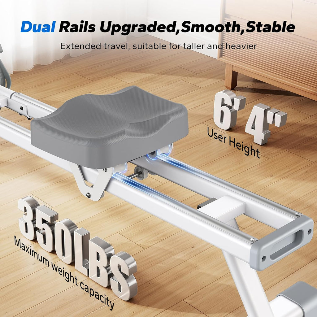 Dual Rail Quiet Electromagnetic Home Rower