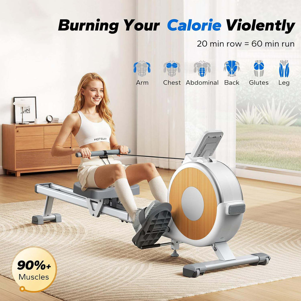 Dual Rail Quiet Electromagnetic Home Rower