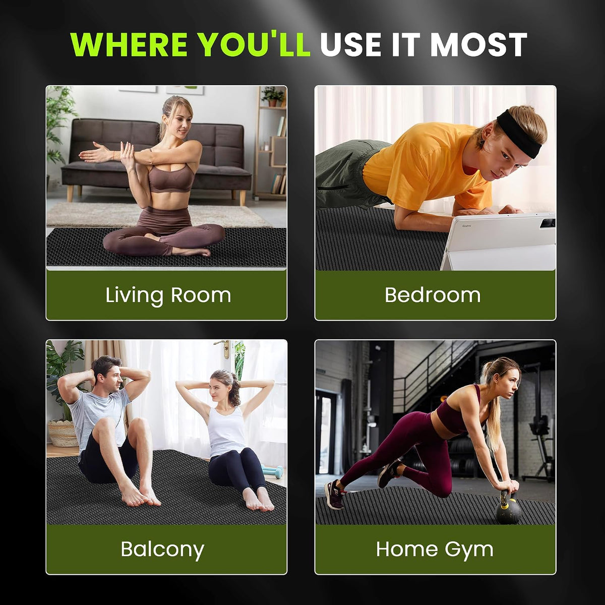 High Density Durable Shoe Friendly Workout Mat