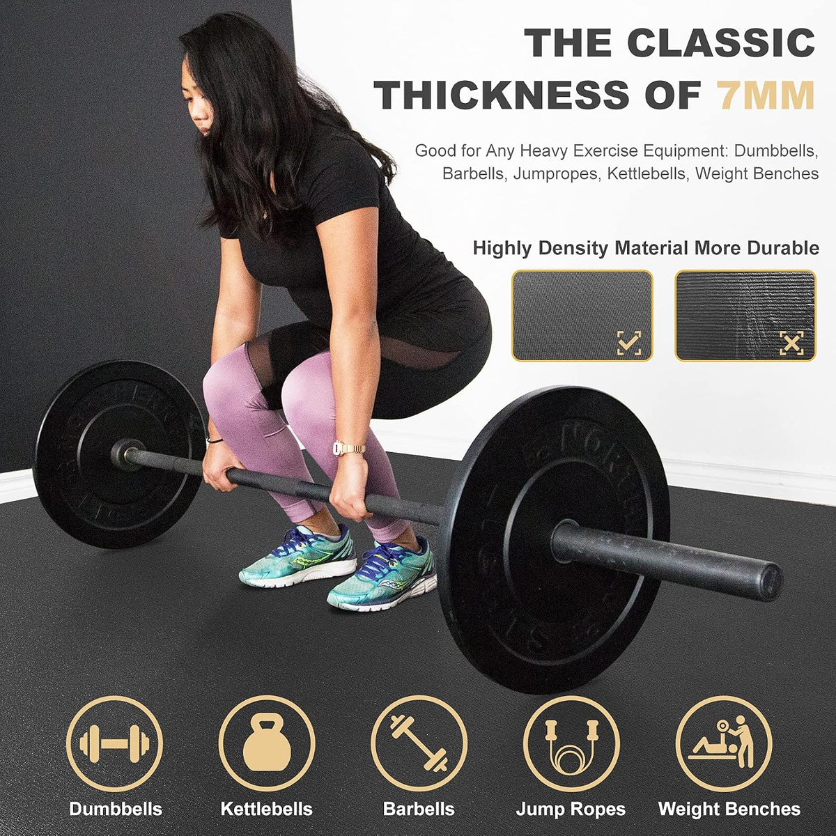 Wide Durable Mat For Cardio Strength Training