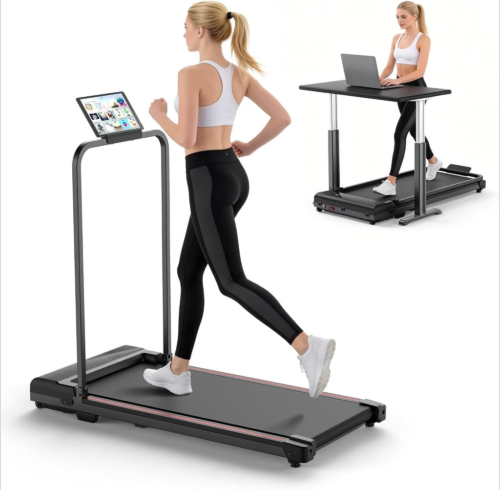 Foldable Walking Pad Treadmill with Handle Bar