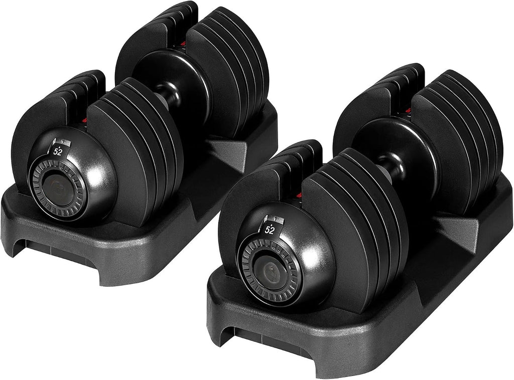 Adjustable Dumbbells Set 52lbs Pair
