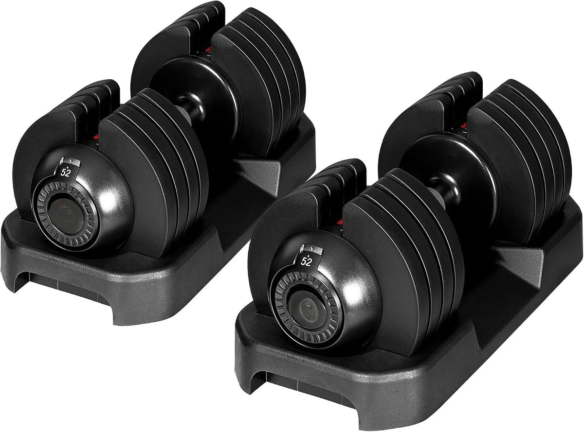 Adjustable Dumbbells Set 52lbs Pair