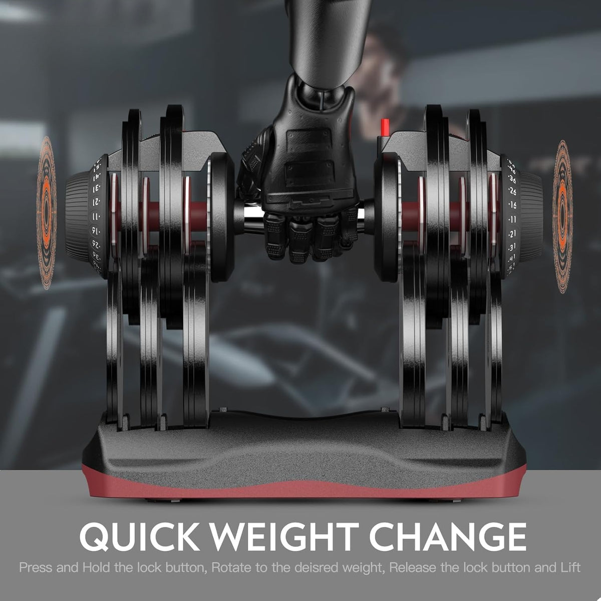 Quick Dial Adjustable Dumbbells Set